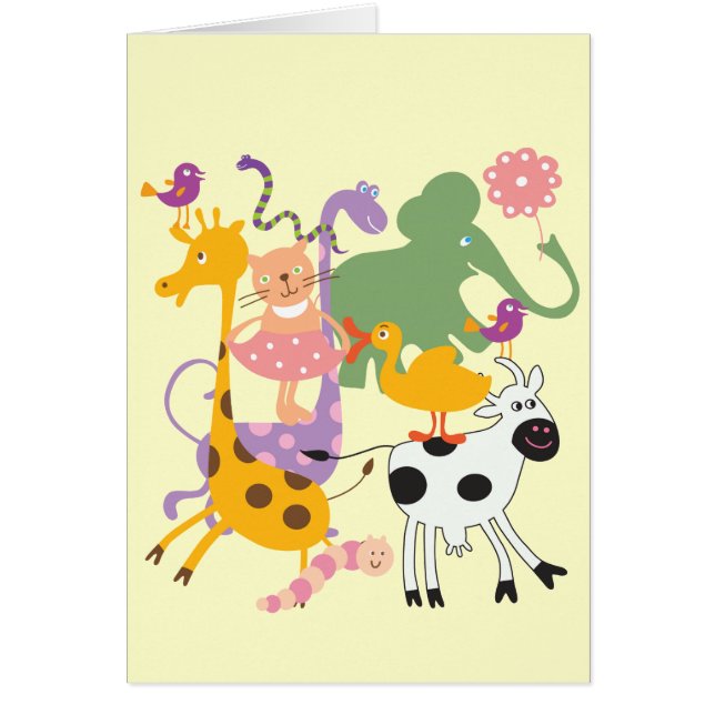 Cartão Mistura variada animal (Frente)