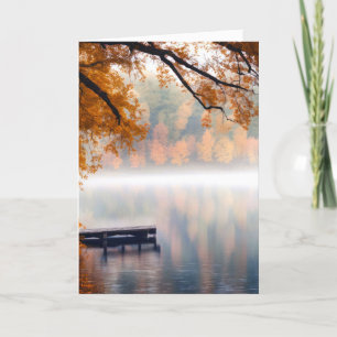 Cartão Misty Autumn Lake Sympathy