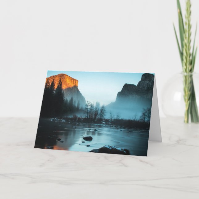 Cartão Misty Sunset in Yosemite (Frente)