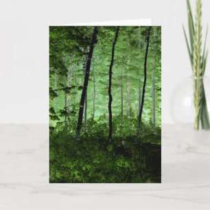 Cartão Misty Trees: Cena de Floresta Adirondack Alterada 