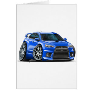 Cartão Mitsubishi Evo Blue Car