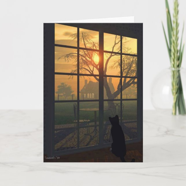 Cartão Mittens prepara o Sol para pôr (Frente)