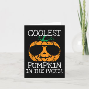 Cartão Miúdos Pumpkin Mais Fresco No Patch Halloween Boys