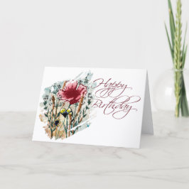 Cartão Mixed Media Wildflower Birthday Card