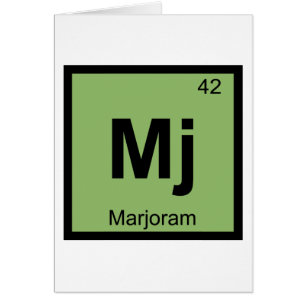 Cartão Mj - Manjerona Símbolo da Tabela Periódica Química