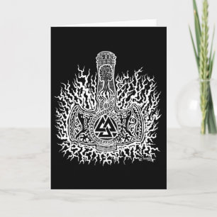 Cartão Mjolnir - Valknut Greeting Card