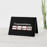 Cartão MLS Degree - CUSTOM NAME Congratulations -<br><div class="desc">This card with its lively squares and fun lettering is a fun way to congratulate a very special graduate - by name!  To see more of my graduation cards,  type in the graduate's major or specialty,  and then type or cut and paste into Zazzle's search box:  jaclinart graduation</div>