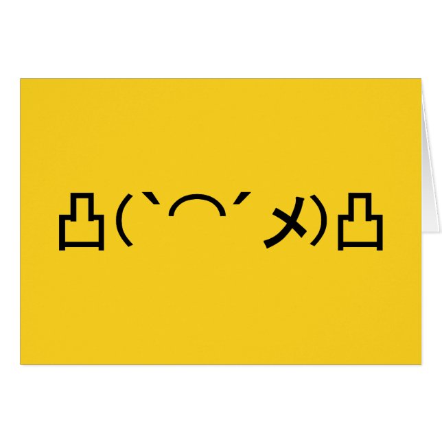 Cartão Mo' Angry Emoticon Japonês Kaomoji (Frente Horizontal)