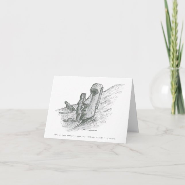 Cartão Moai, Ilha da Páscoa, Chile (Frente)