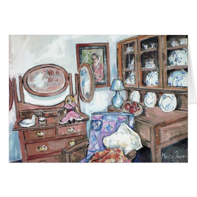 Cartão Mobília de há muito tempo (Frente Horizontal)