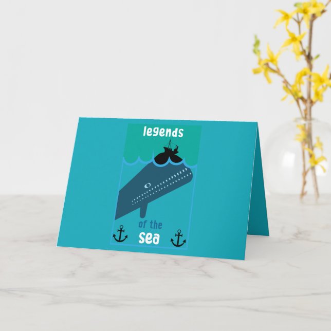 Cartão Moby Dick Sea Fantasy | Funny Ocean And Sea Servin (Flor Amarela)