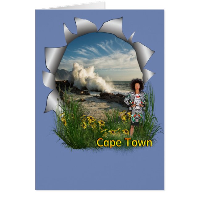 Cartão Moça sul-africana de moda da Cidade do Cabo (Frente)
