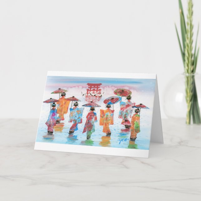 CARTÃO MOÇÃO HARMONIOSA, JAPONÊS GEISHA (Frente)