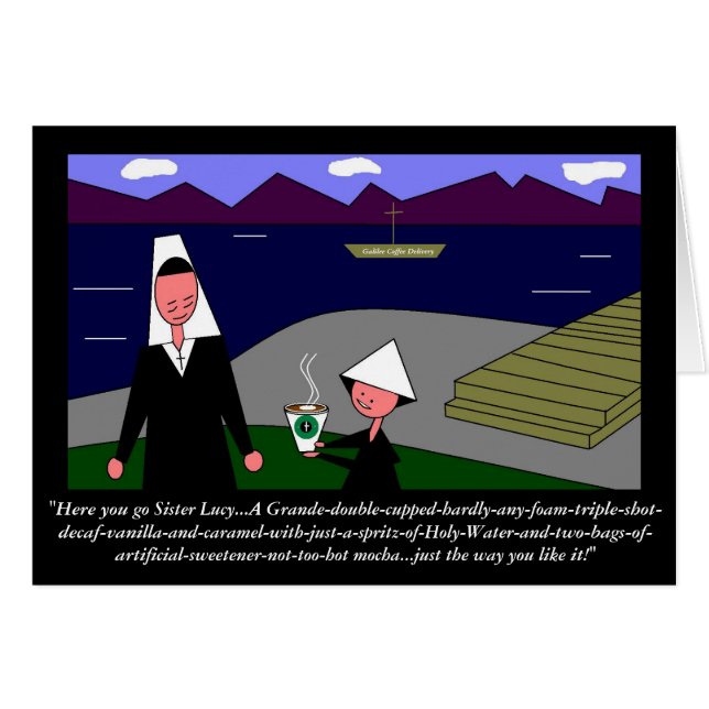 Cartão Mocha da irmã Lucy (Frente Horizontal)