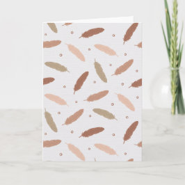 Cartão Mocha Mousse Feathers Greeting Card