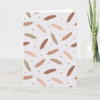 Cartão Mocha Mousse Feathers Greeting Card