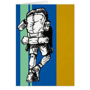 Cartão Mochileiro (cara) - azul esverdeado