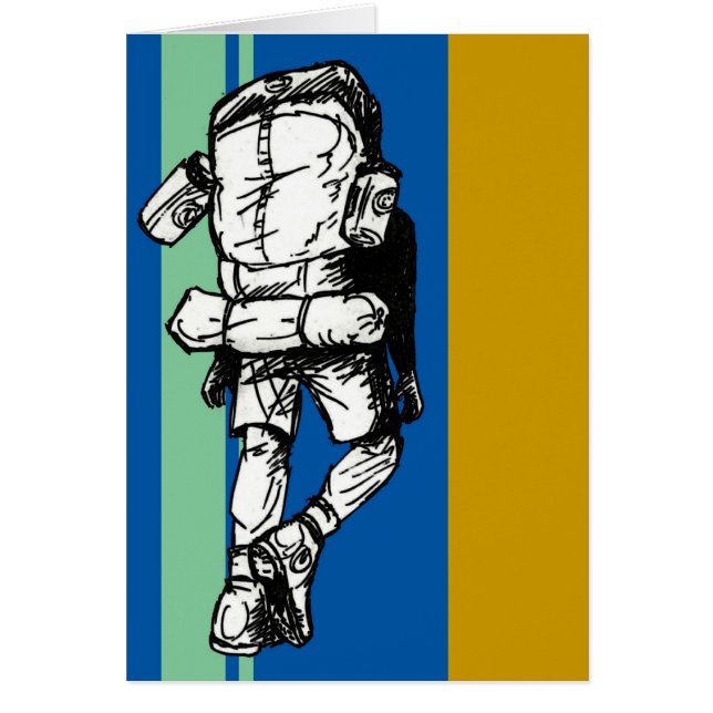 Cartão Mochileiro (cara) - azul esverdeado (Frente)