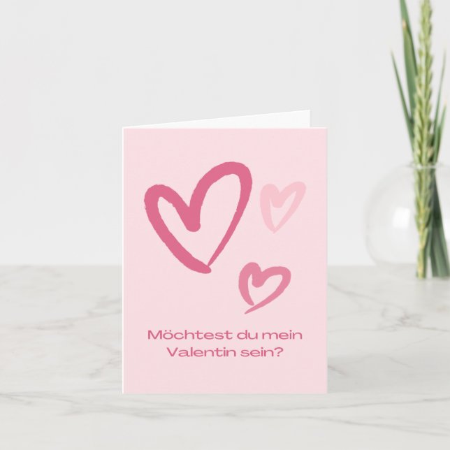 Cartão Möchtest du mein Valentin sein, Namorados alemão (Frente)