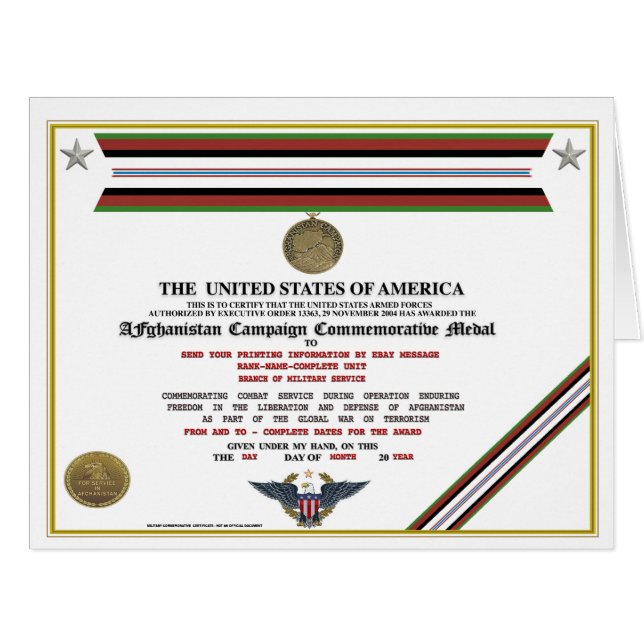 Cartão Mock Military/Army/Navy/Certificates DIGITAL (Frente horizontal)