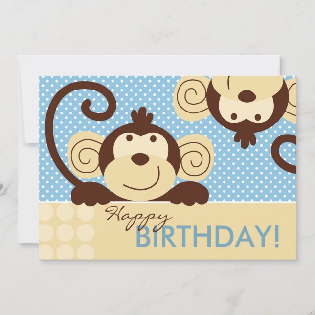 Cartão Mod Monkey Birthday (Frente)