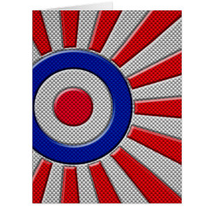 Cartão Mod Roundel Asiático Sunburst no Estilo de Fibra d