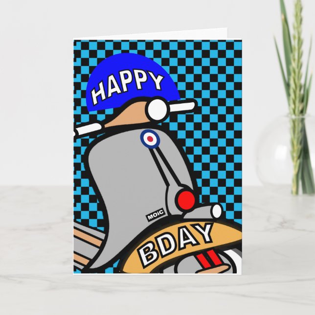 Cartão Mod scooter birthday card (Frente)