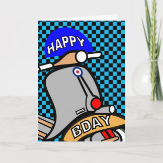 Cartão Mod scooter birthday card