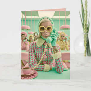 Cartão Moda Retro Pastel de Call Center