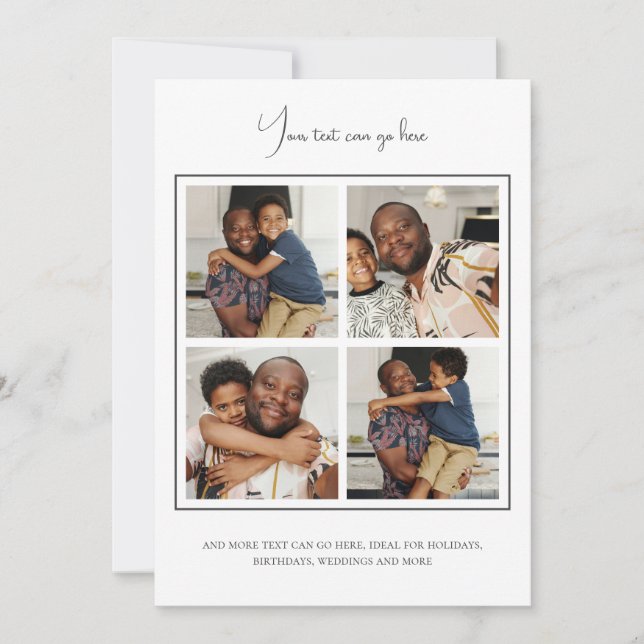 Cartão Modelo de 4 fotos (Frente)