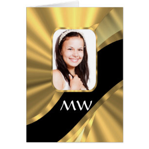 Cartão modelo de foto de aparência Dourada