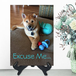 Cartão Modelo de Foto de Cachorrinho Shiba Inu Fofo com B