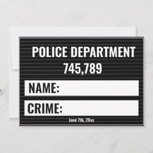 Cartão modelo de gerador de placa de foto policial