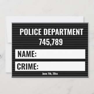 Cartão modelo de gerador de placa de foto policial