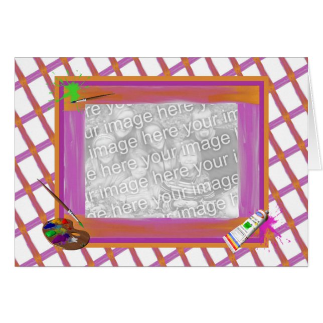 Cartão Modelo de Pinturas e Paleta de Artistas (Frente Horizontal)