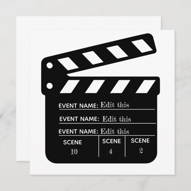 Cartão Modelo de Quadro de Reclamação de Filmes Personali (Frente/Verso)