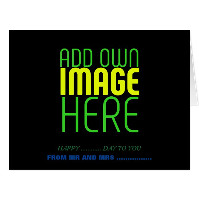 CARTÃO MODELO DE TEXTO DE IMAGEM NEGRA SIMPLES EDITÁVEL M (Frente horizontal)