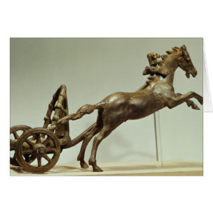 Cartão Modelo de um chariot de dois cavalos