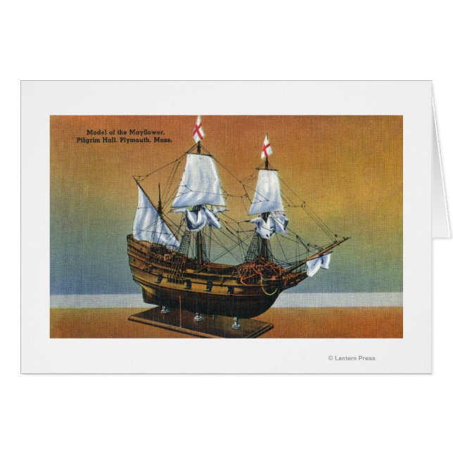 Cartão Modelo do Mayflower em Pergrim Hall View (Frente Horizontal)