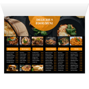 Cartão Modelo do Menu Restaurante