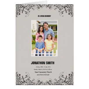 Cartão Modelo fúnebre Printable do programa