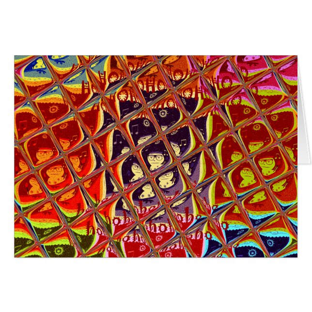 Cartão Modelo horizontal da placa de saudação (Frente Horizontal)