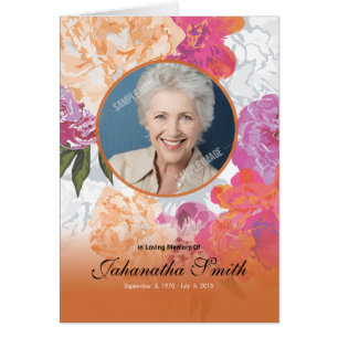 Cartão Modelo memorável fúnebre do programa