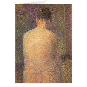 Cartão Modelo por trás de Georges Seurat, Vintage Art