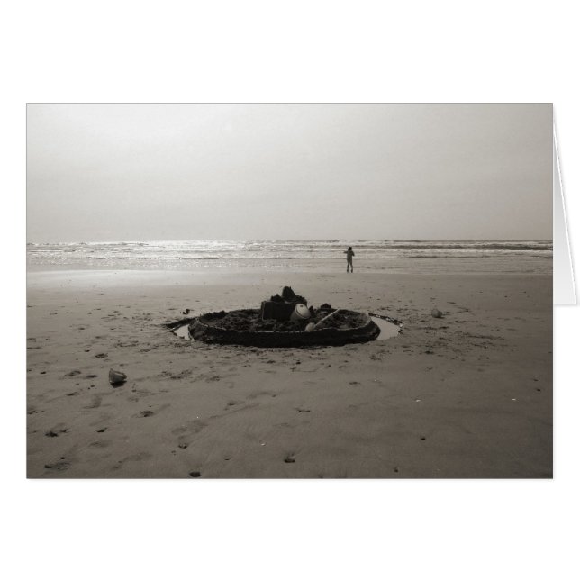 Cartão Modelo só da mensagem do Sandcastle (Frente Horizontal)