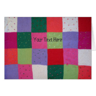 Cartão modelo vintage de malha colorida