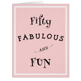 Cartão Modern 50 and Fabulous Pink 50th Birthday Invite