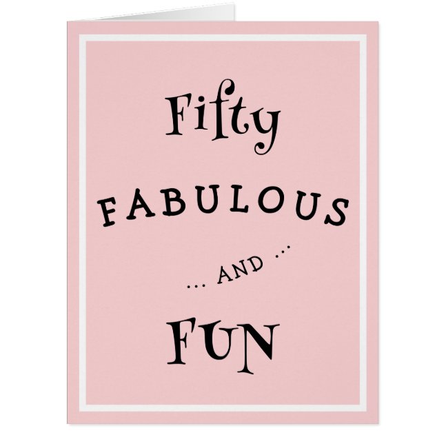 Cartão Modern 50 and Fabulous Pink 50th Birthday Invite (Frente)