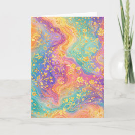 Cartão Modern Abstract Glitter Floral Monogram Design    