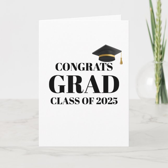 Cartão Modern Athletic Gold & Black Graduation Card (Frente)